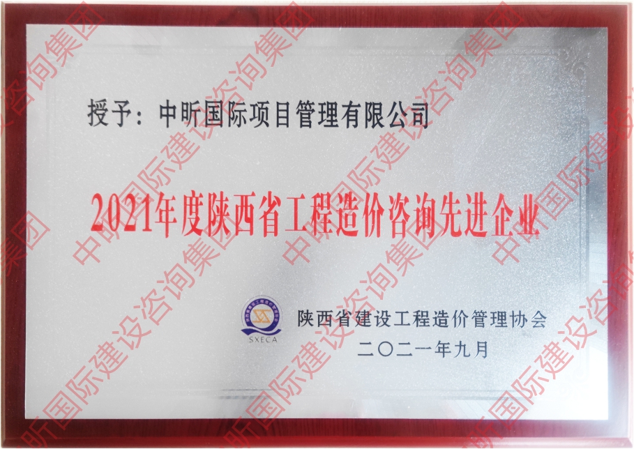2021年度陕西省压球手机在线官网-压球（中国）造价咨询先进企业